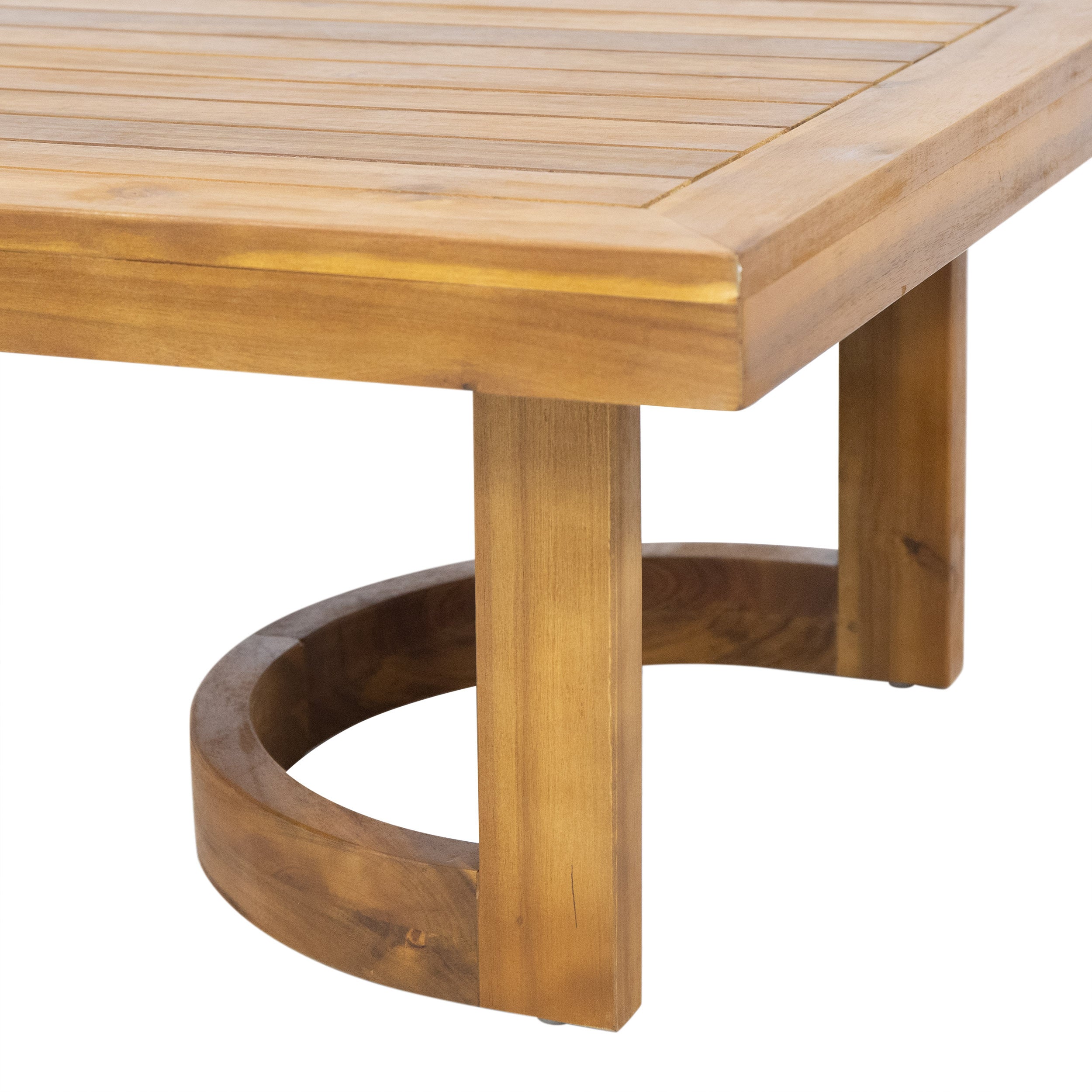 Outdoor Acacia Wood Loveseat and Coffee Table Set with Cushions