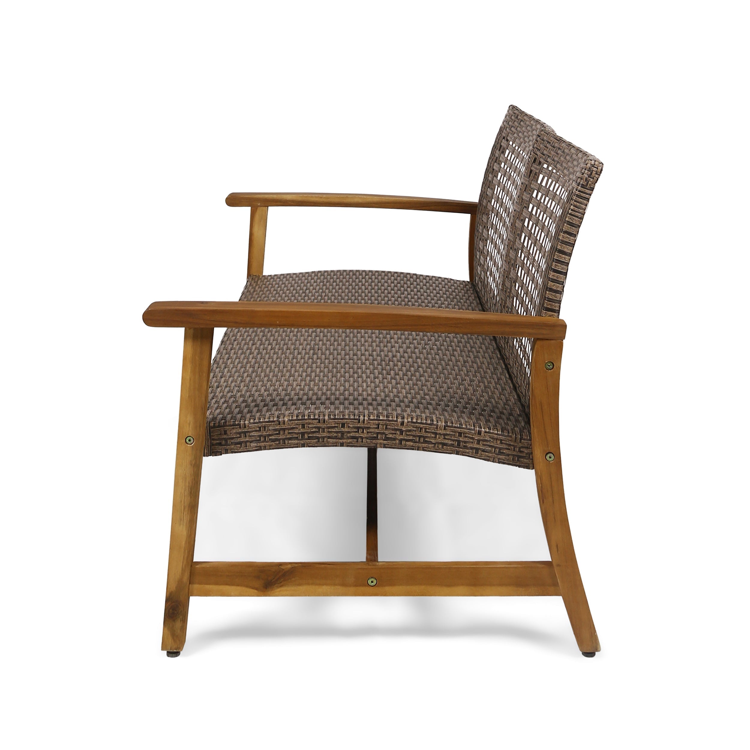 Hampton Outdoor Acacia Wood Wicker Loveseat