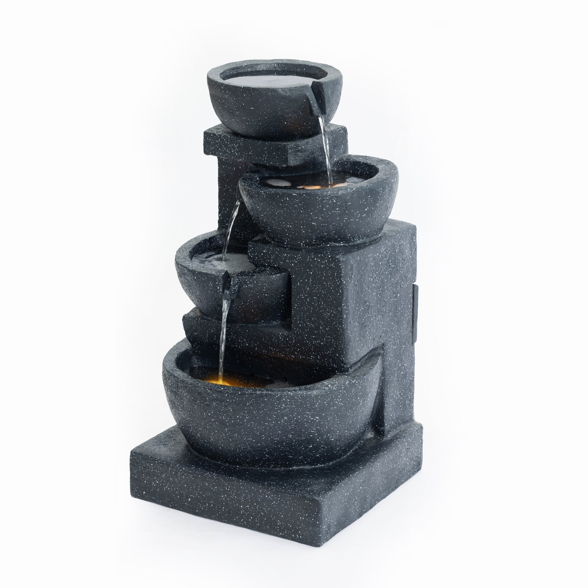 29-Inch Terrazzo Style LED Outdoor Indoor Water Fountain