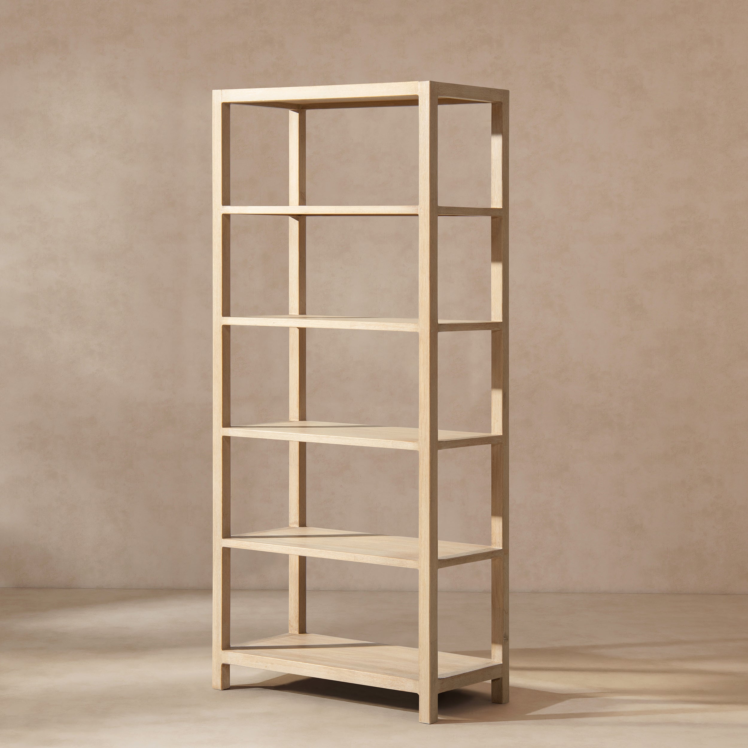 Ellis 71' Reclaimed Wood 5-Shelf Open Frame Bookcase