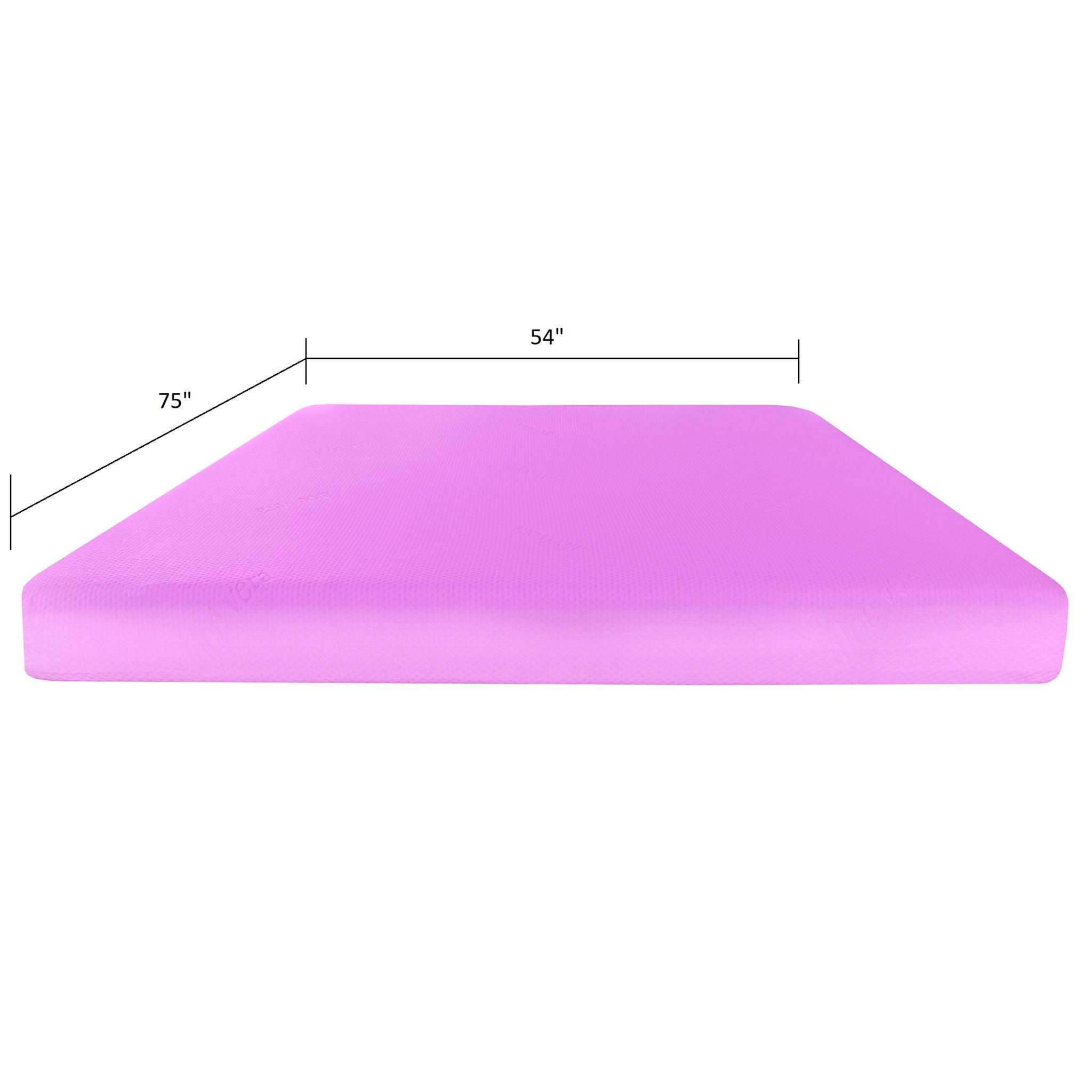 6" Gel Memory Foam Mattress In A Box With Aloe Vera Cover - Pink - Full