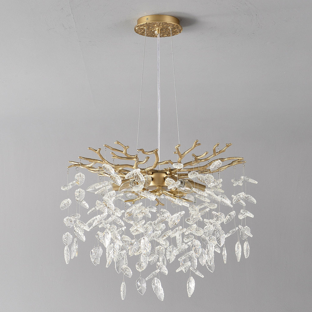 6-Light Chandelier Crystal Ceiling Lamp - Gold Finish