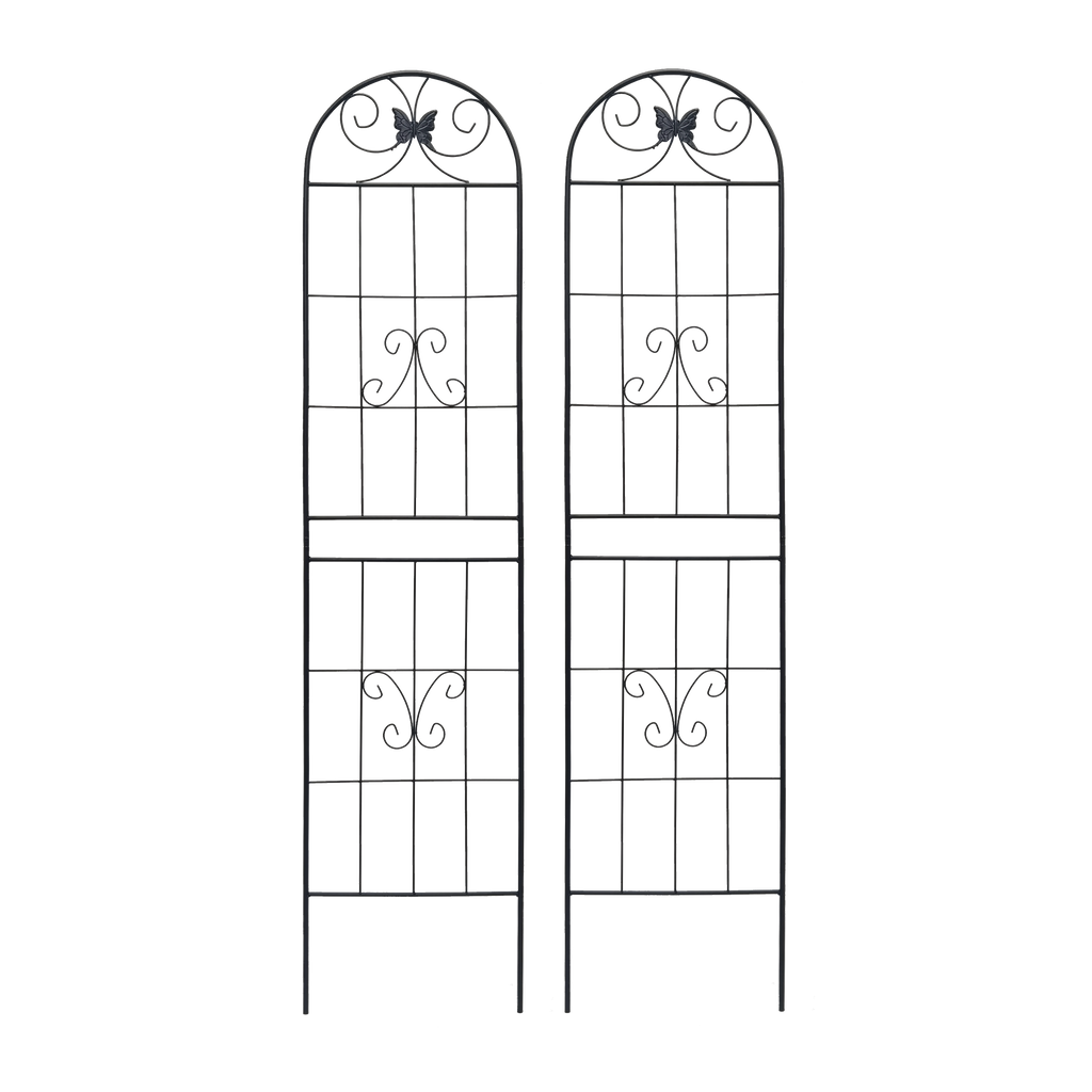 4 Pack Metal Garden Trellis 86.7" x 19.7" Rustproof Trellis for Climbing Plants Outdoor Flower Support Black