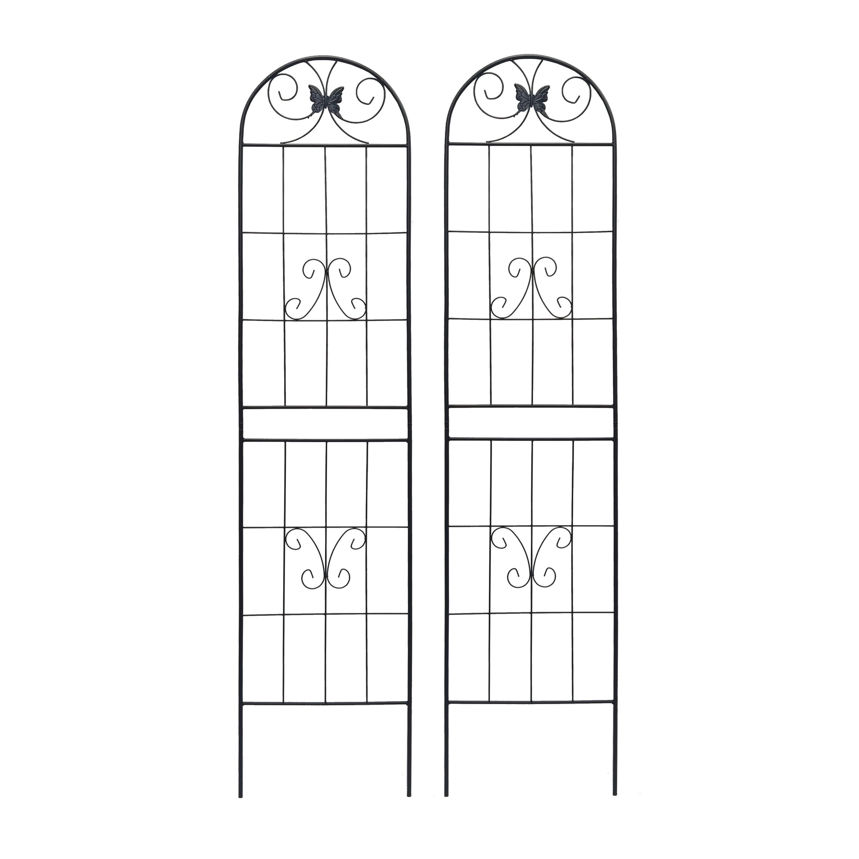 4 Pack Metal Garden Trellis 86.7" x 19.7" Rustproof Trellis for Climbing Plants Outdoor Flower Support Black