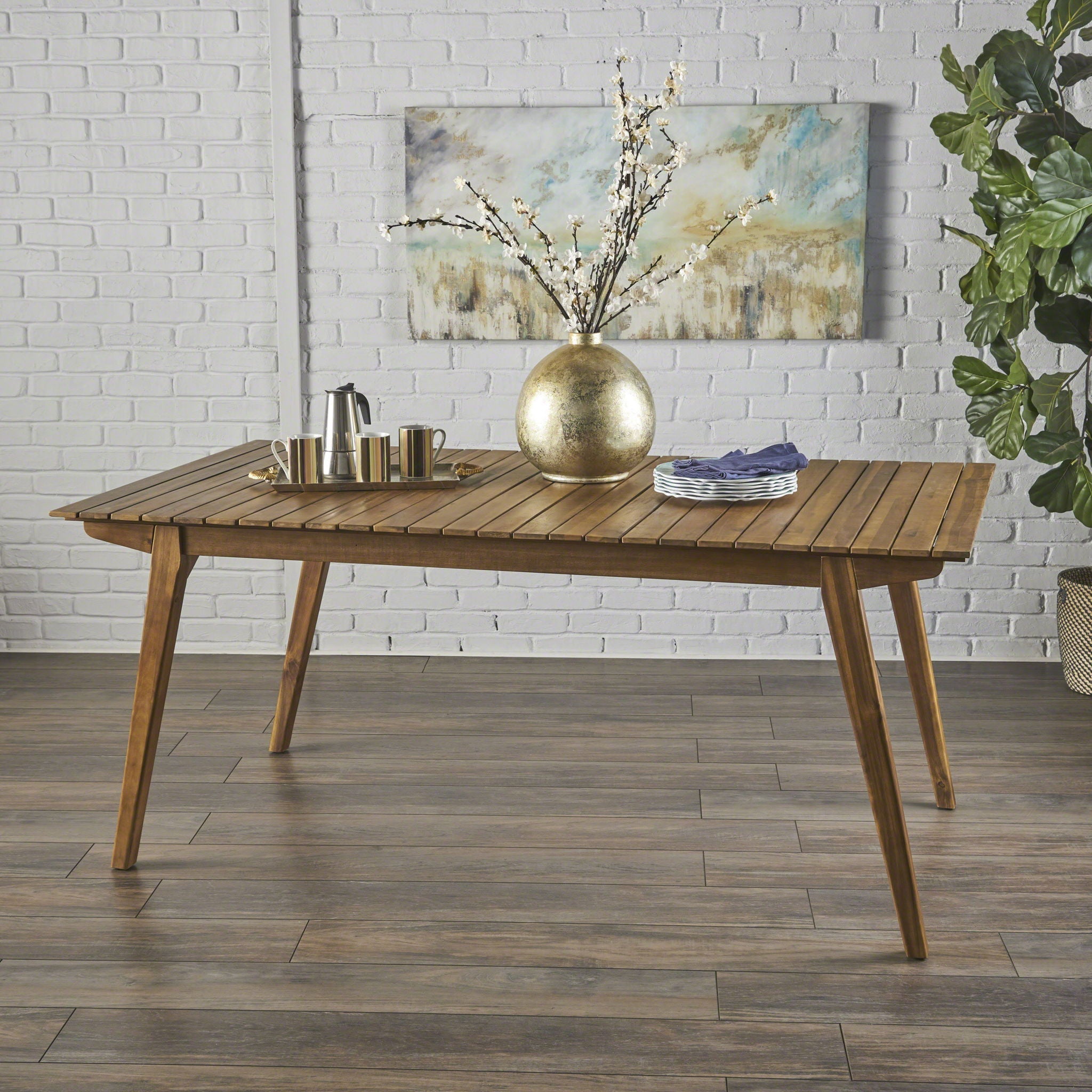 Outdoor Dining Table & Frame - Teak Wood
