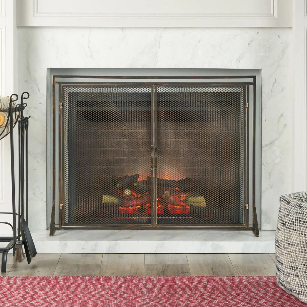 Samantha Iron Fireplace Screen 2 Door Design