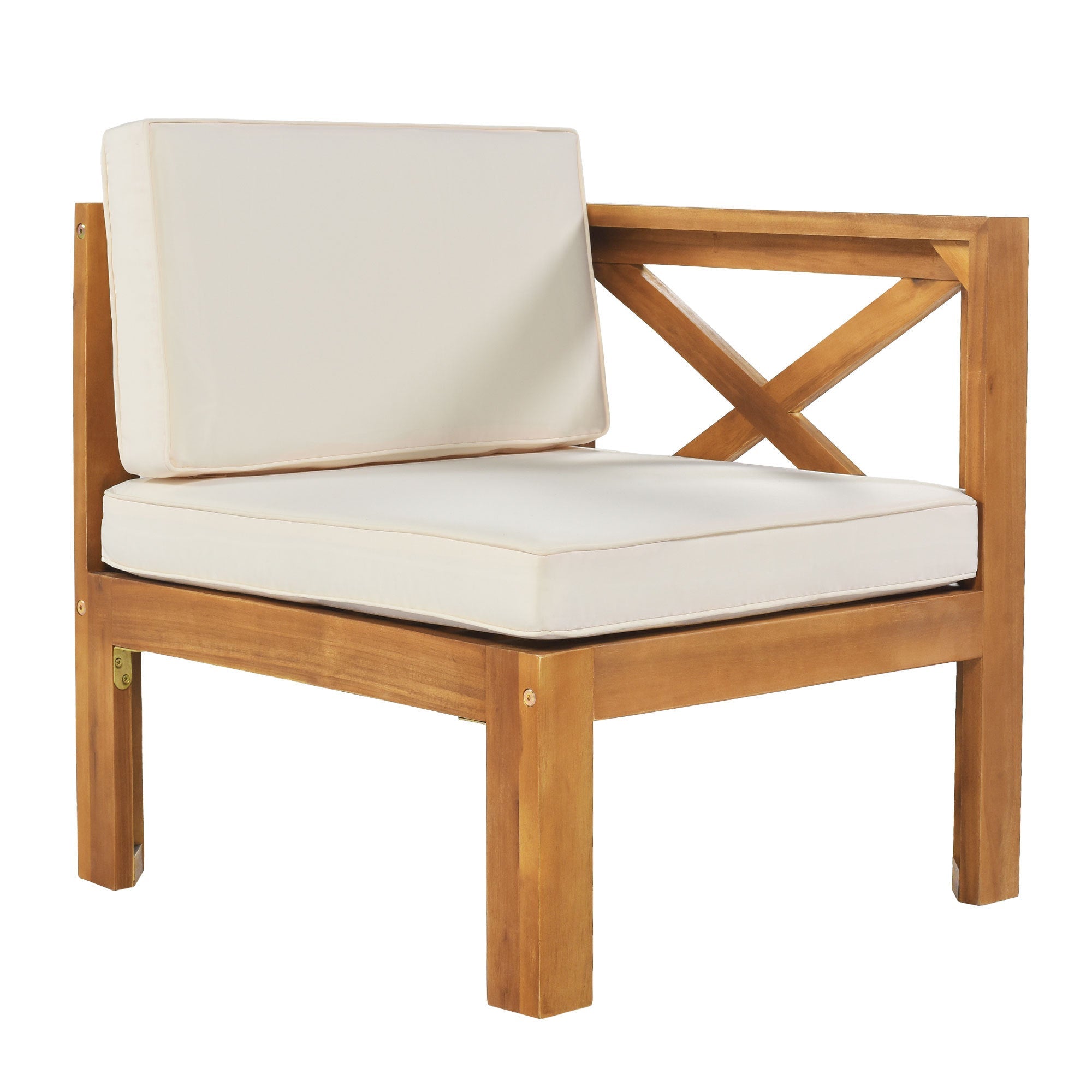 Topmax Outdoor Patio Wood 5-Piece Sectional Sofa Seating Group Set