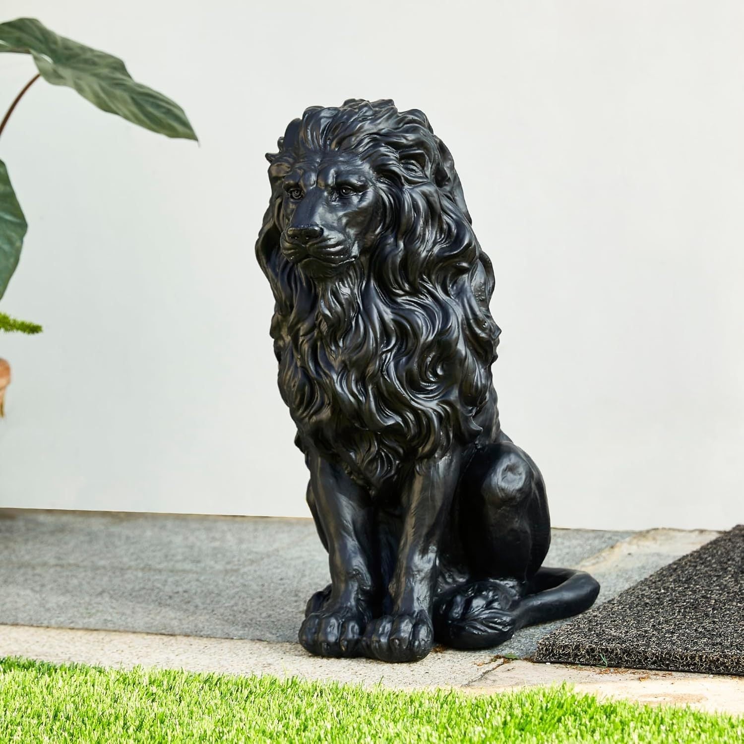 20.5" Resin Outdoor Lion Statue