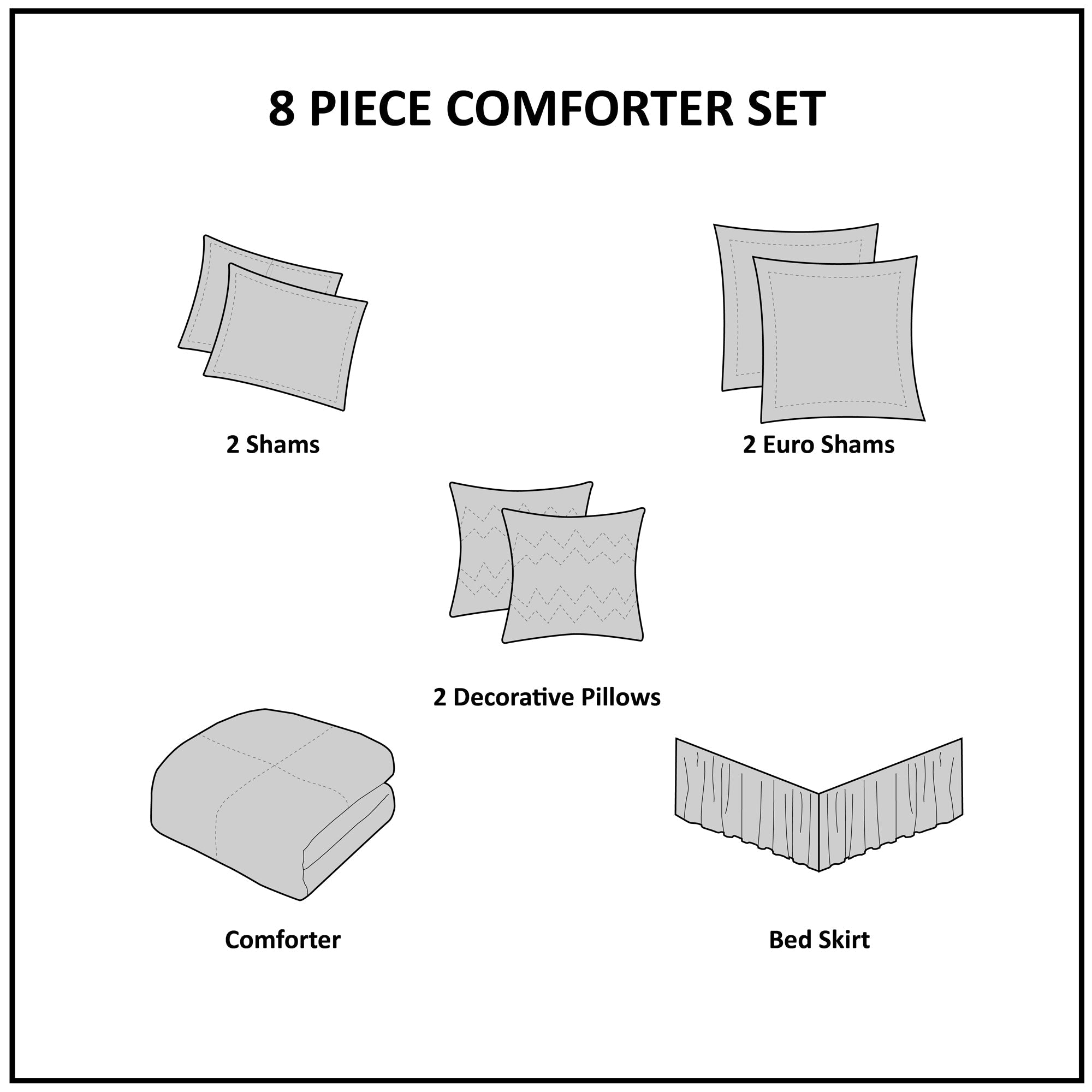 8 Piece Cotton Printed Comforter Set Blush King