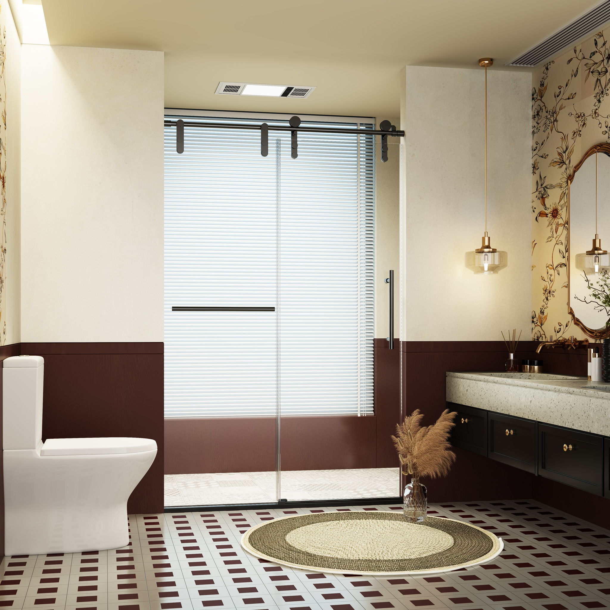 Frameless Single Sliding Shower Doors With Towel Rail & Handle