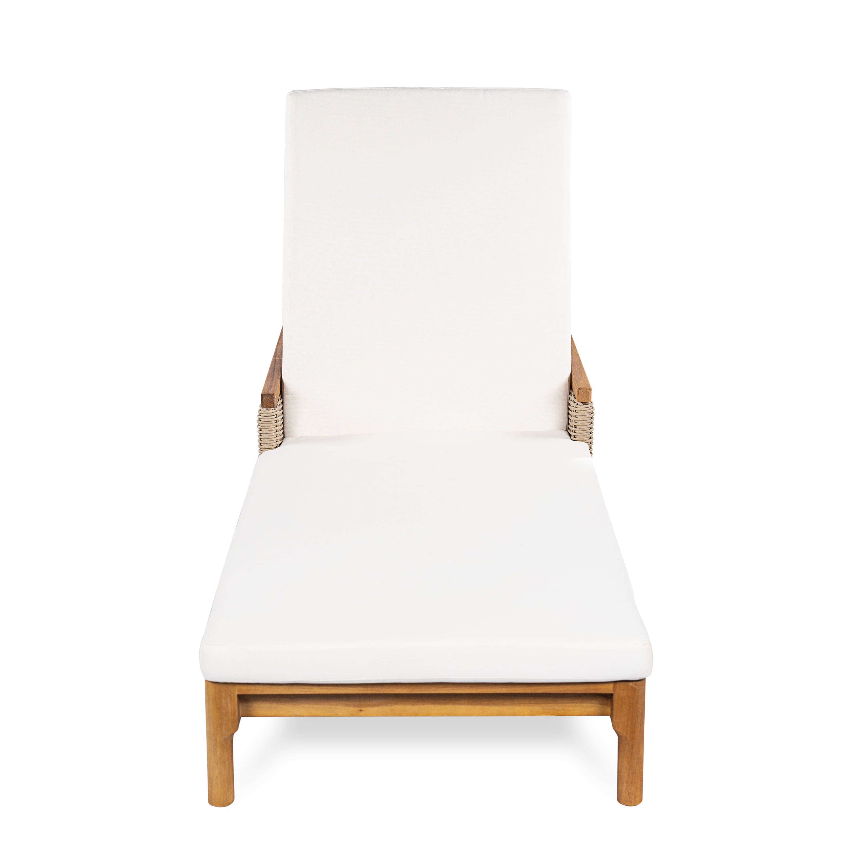 76.8" Solid Acacia Wood Sun Lounger Set of 2 with Cushions