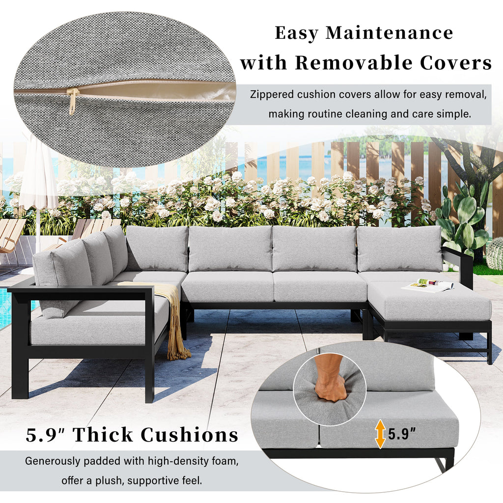 U_Style U-Shaped Outdoor Sectional Sofa Set
