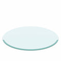 Round Tempered Glass Table Top Clear Glass, Thick Beveled Polished Edge - Black