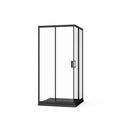 Corner Shower Enclosure, Sliding Door - Matte Black