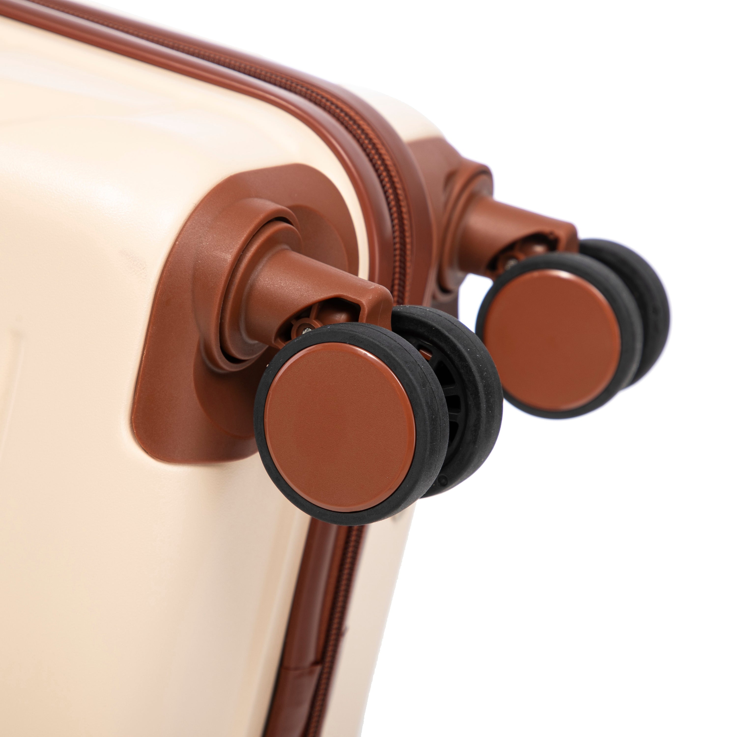 14'/20' 2-Piece Beige ABS Spinner Wheel Luggage Set