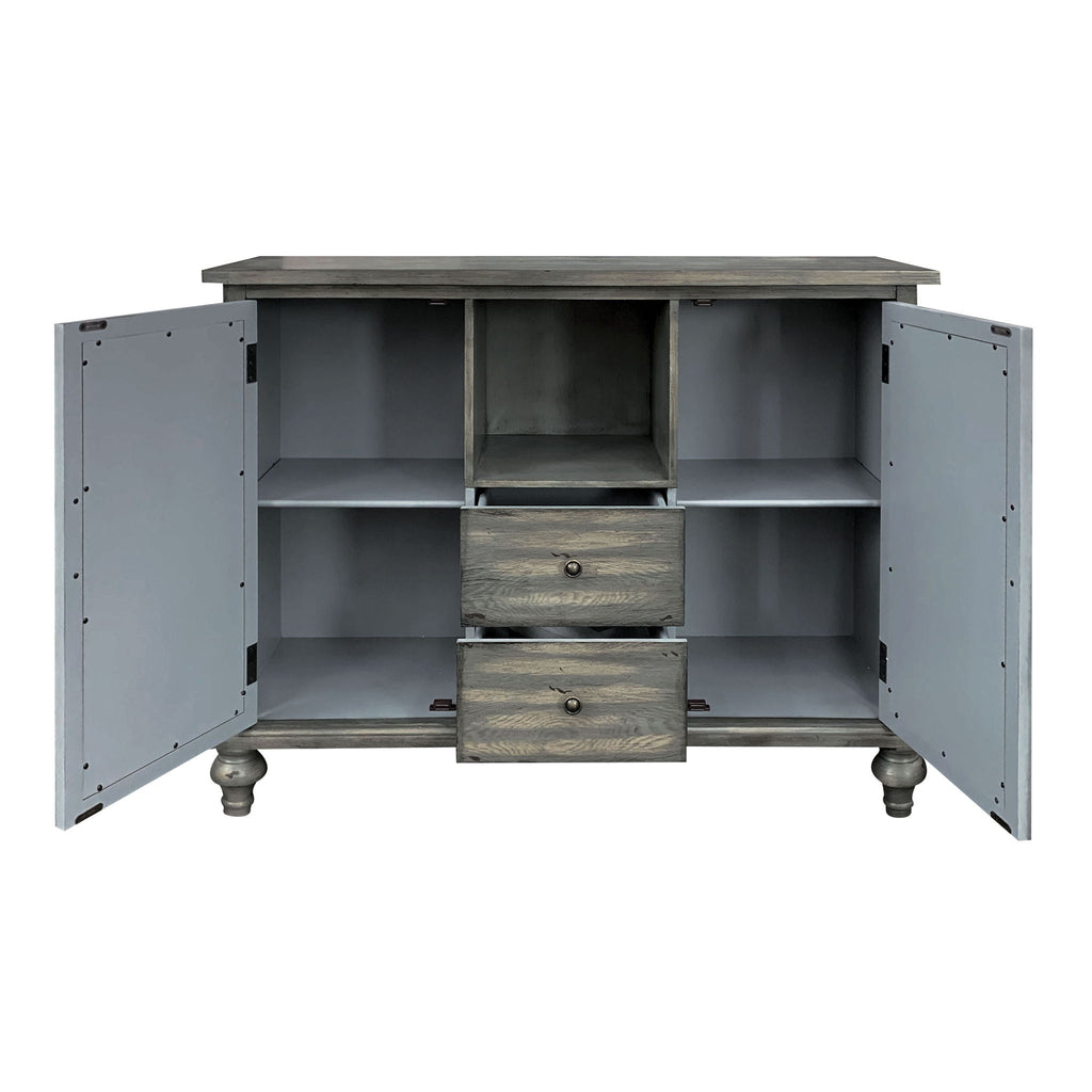 Velika Weathered Console Table With 1 Open Compartment Storage - Gray