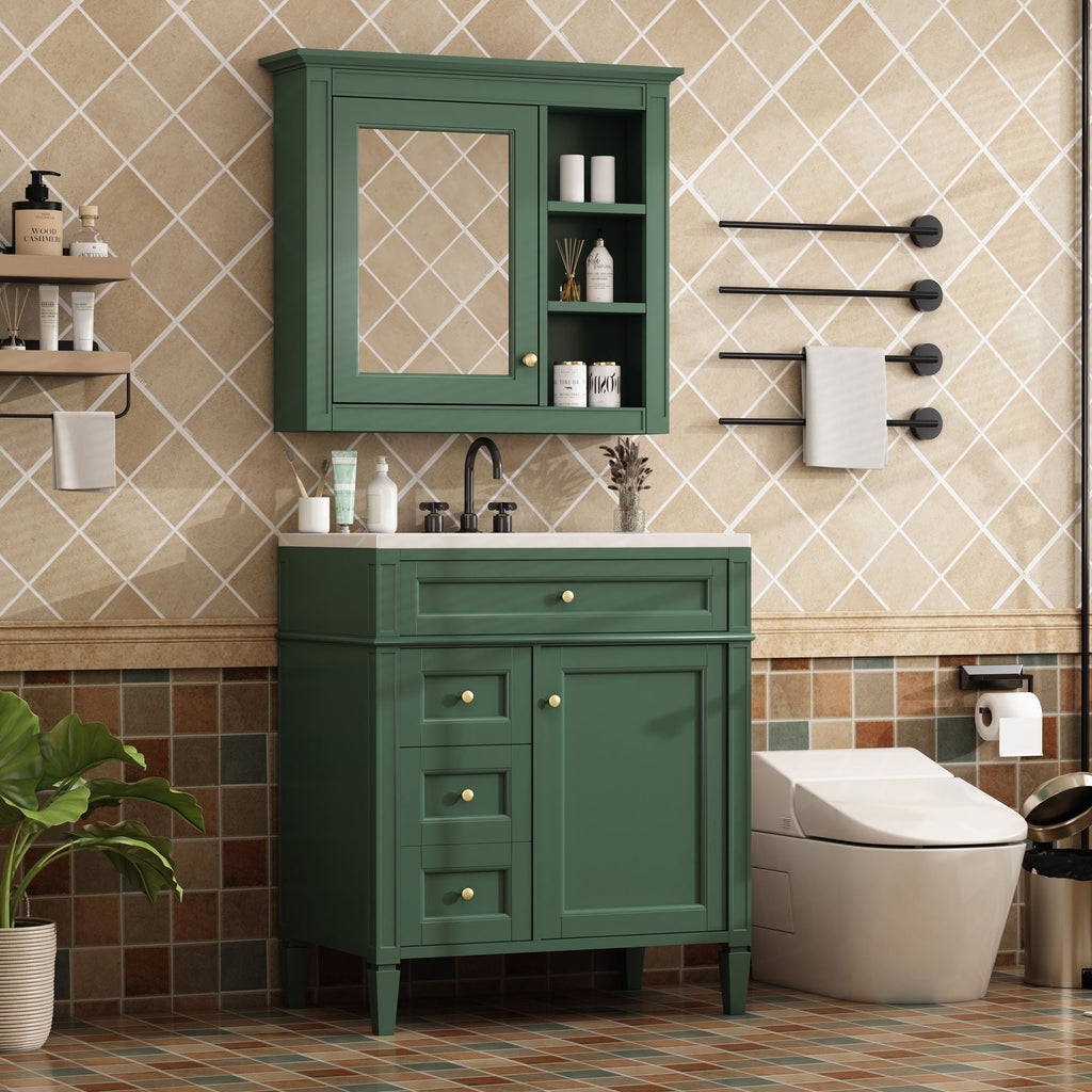 Bathroom Vanity With Medicine Cabinet and Storage
