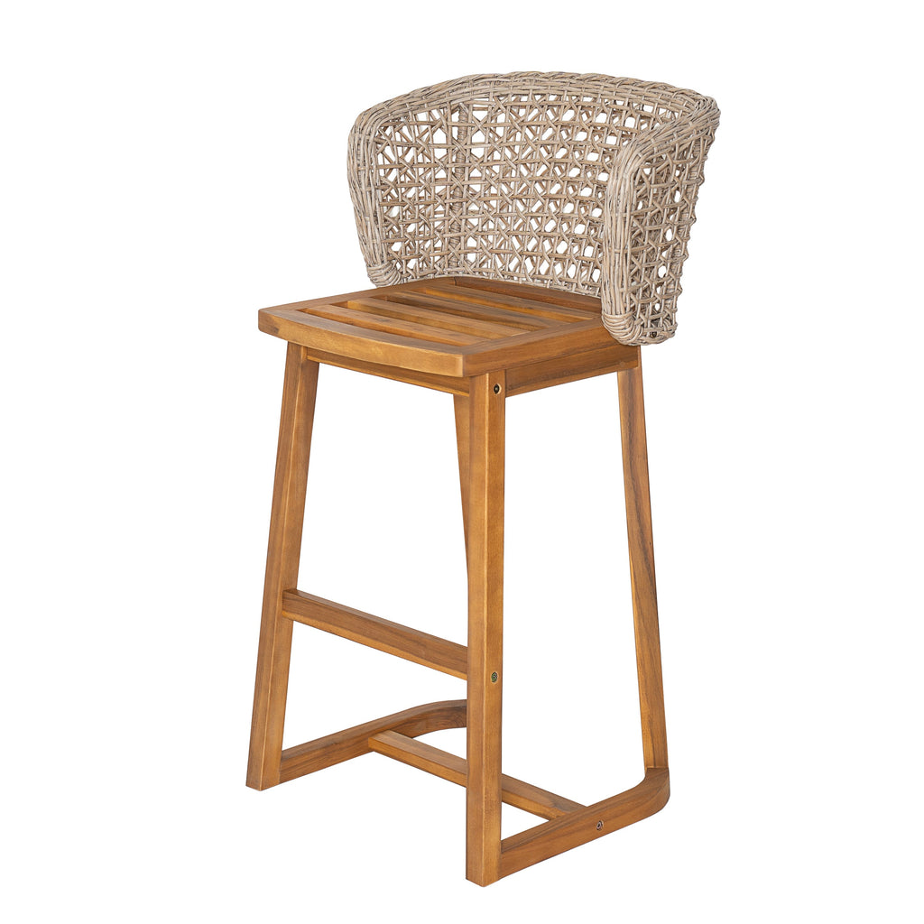 Outdoor Acacia Wood Bar Stools (Set of 2)
