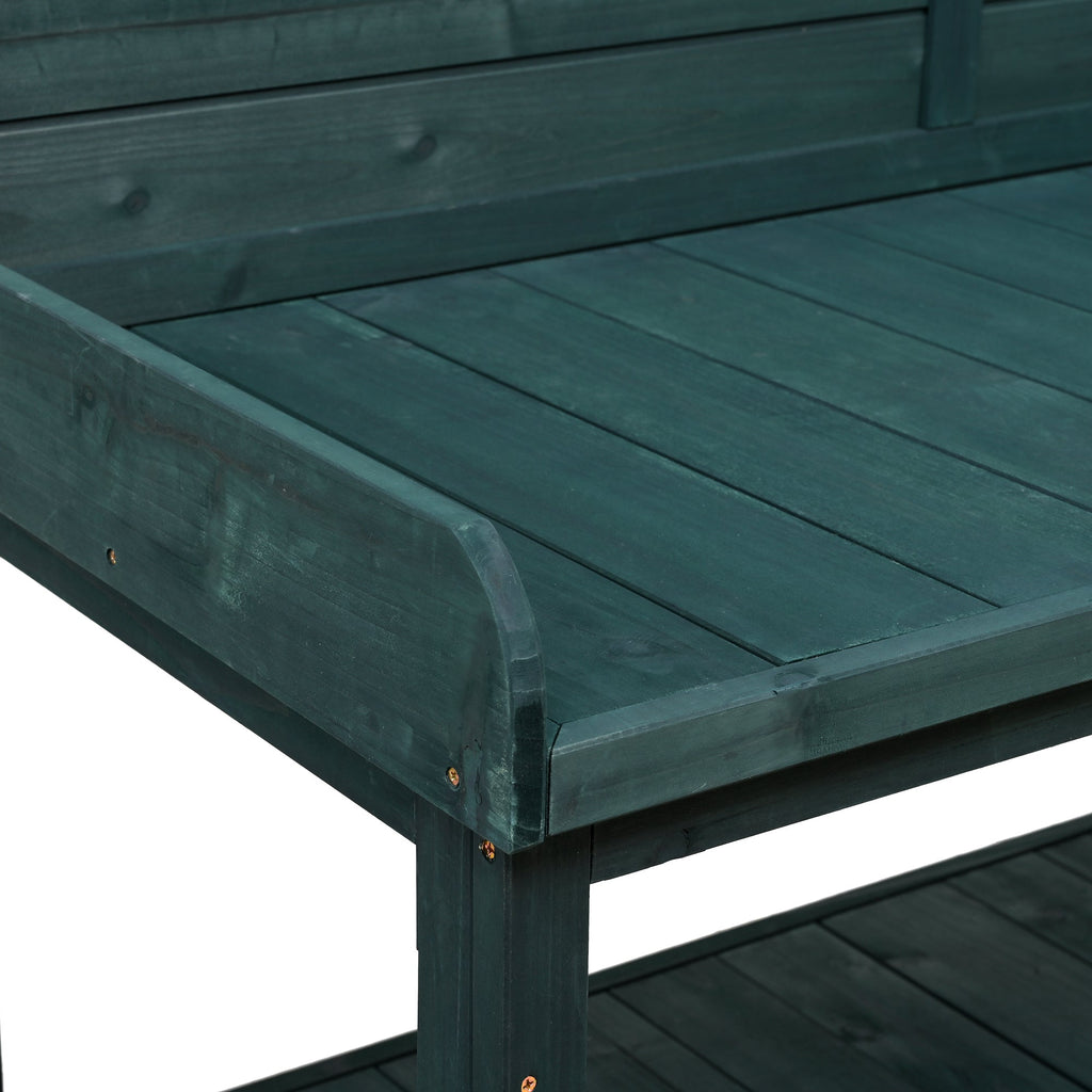 TOPMAX 65" Large Wooden Farmhouse Rustic Outdoor Potting Bench Table