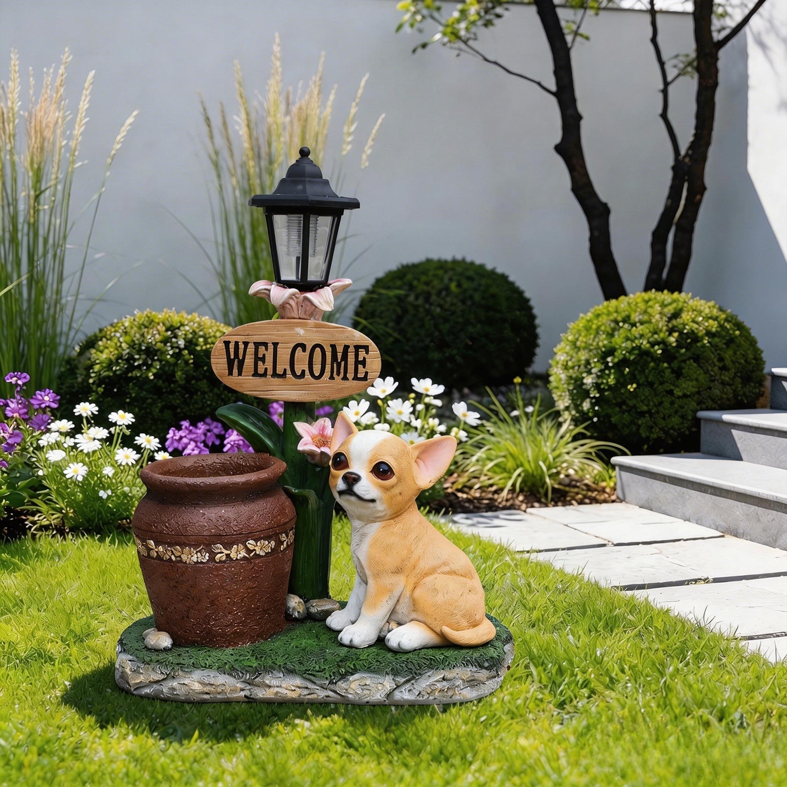 Sitting Corgi Dog Planter Outdoor Decor