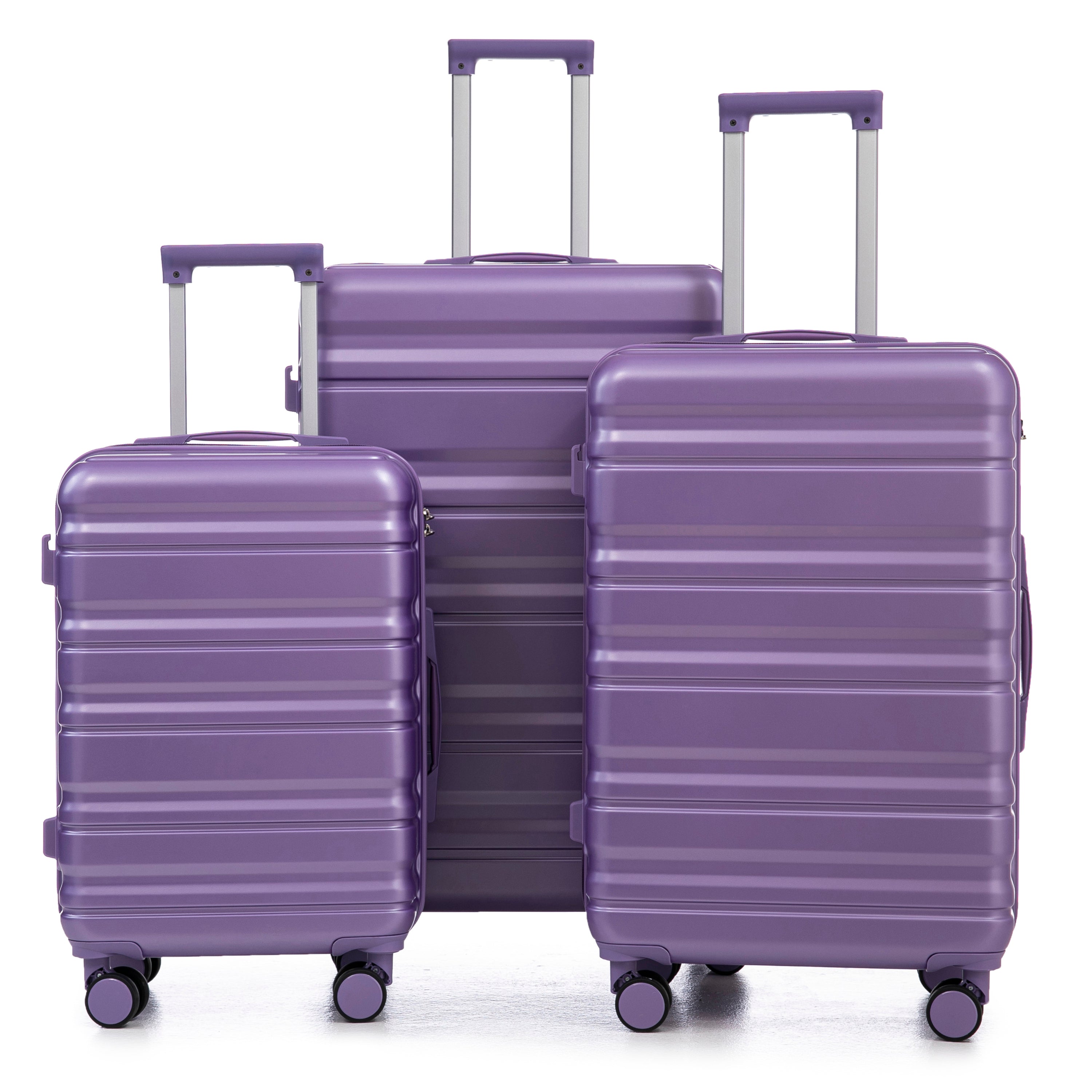 HIFINE Tourist 3-Piece ABS Spinner Wheel Luggage Set (Purple)