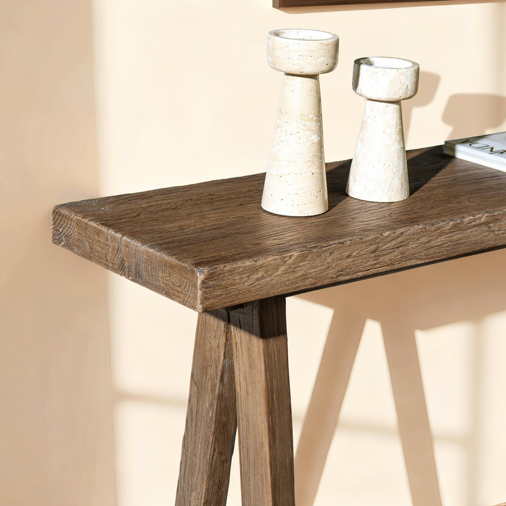 Hawthorne 60'' Solid Reclaimed Elm Trestle Console Table
