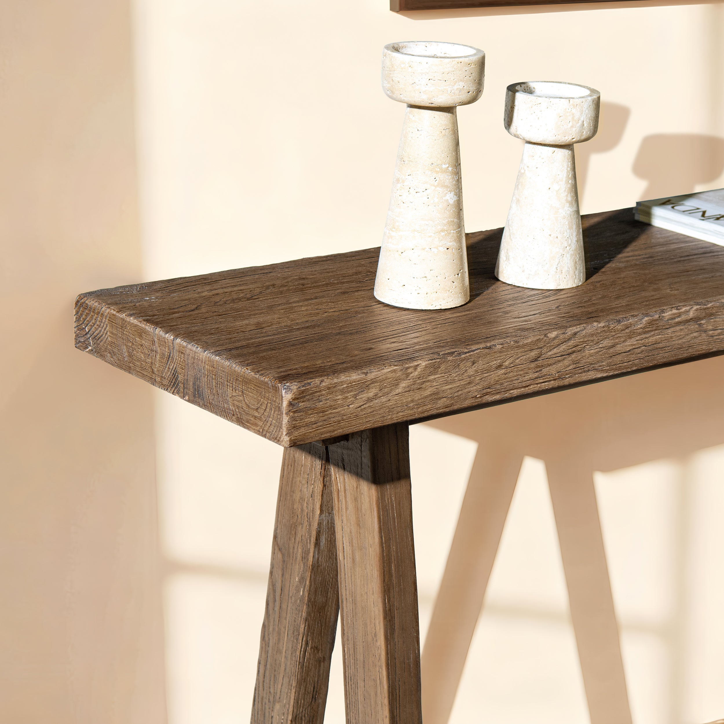 Hawthorne 60'' Solid Reclaimed Elm Trestle Console Table