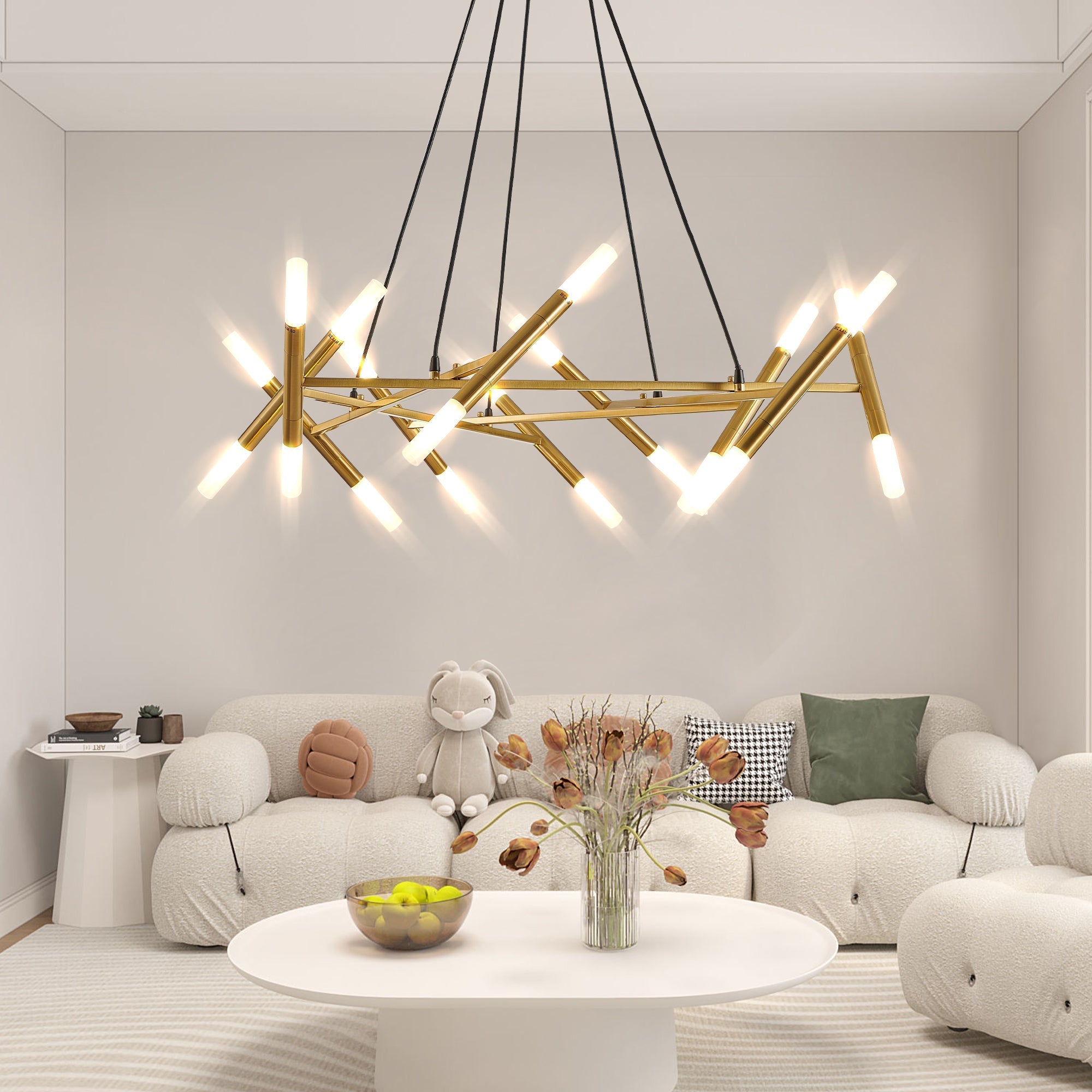 41' Golden Modern Chandelier Light Fixture with Branch Design