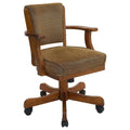Upholstered Game Chair & Casters - Brown