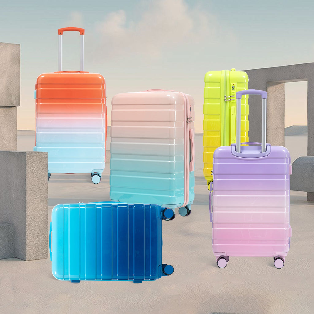 20'/24'/28' 3-Piece PC Spinner Wheel Luggage Set (Yellow+Green)