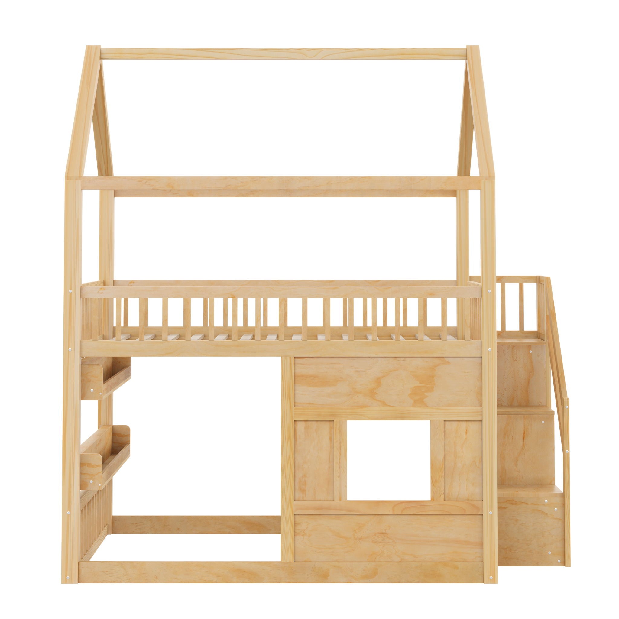 House Bed With Built-In LED Shelf Light