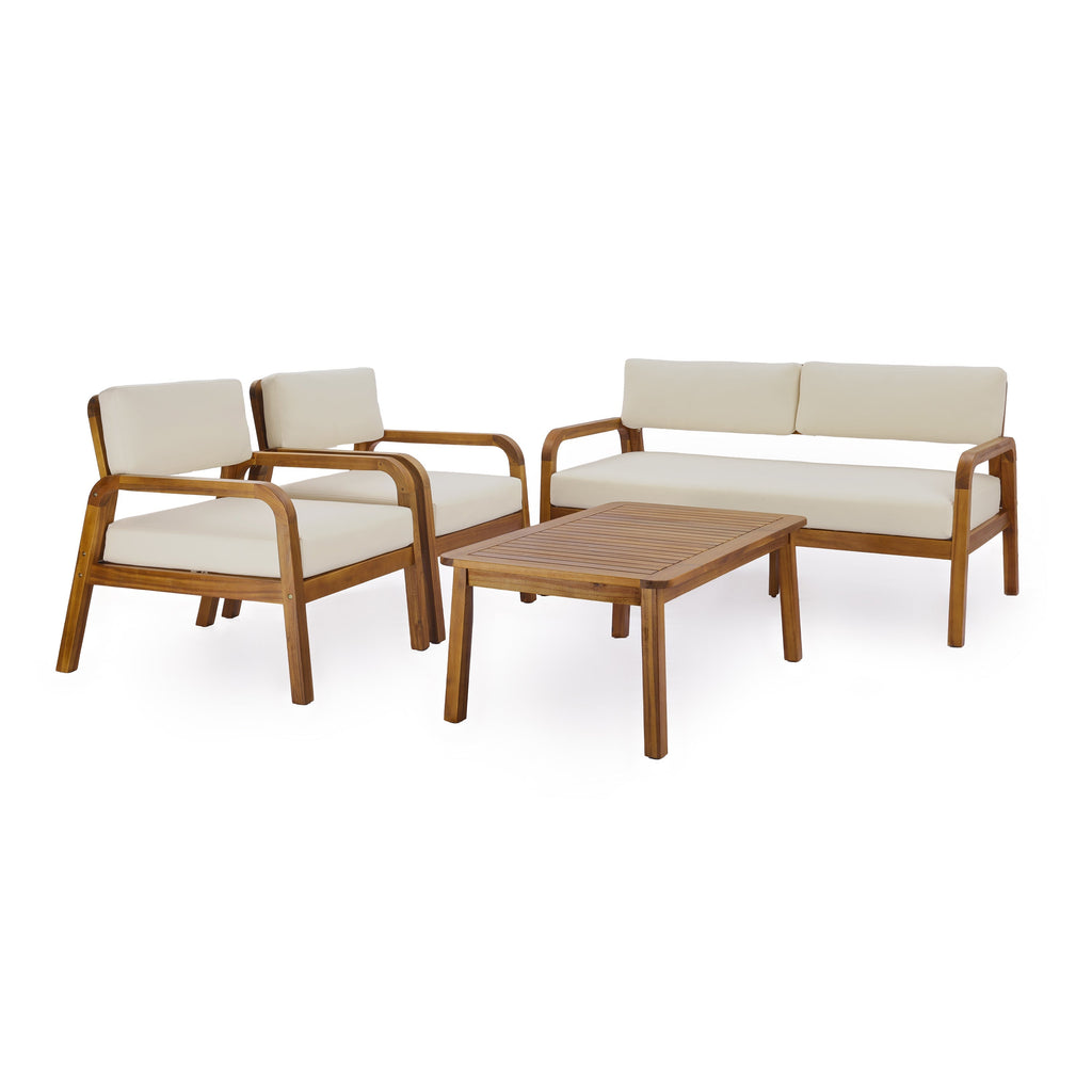 4-Pieces Outdoor Sofa Set with Cushions
