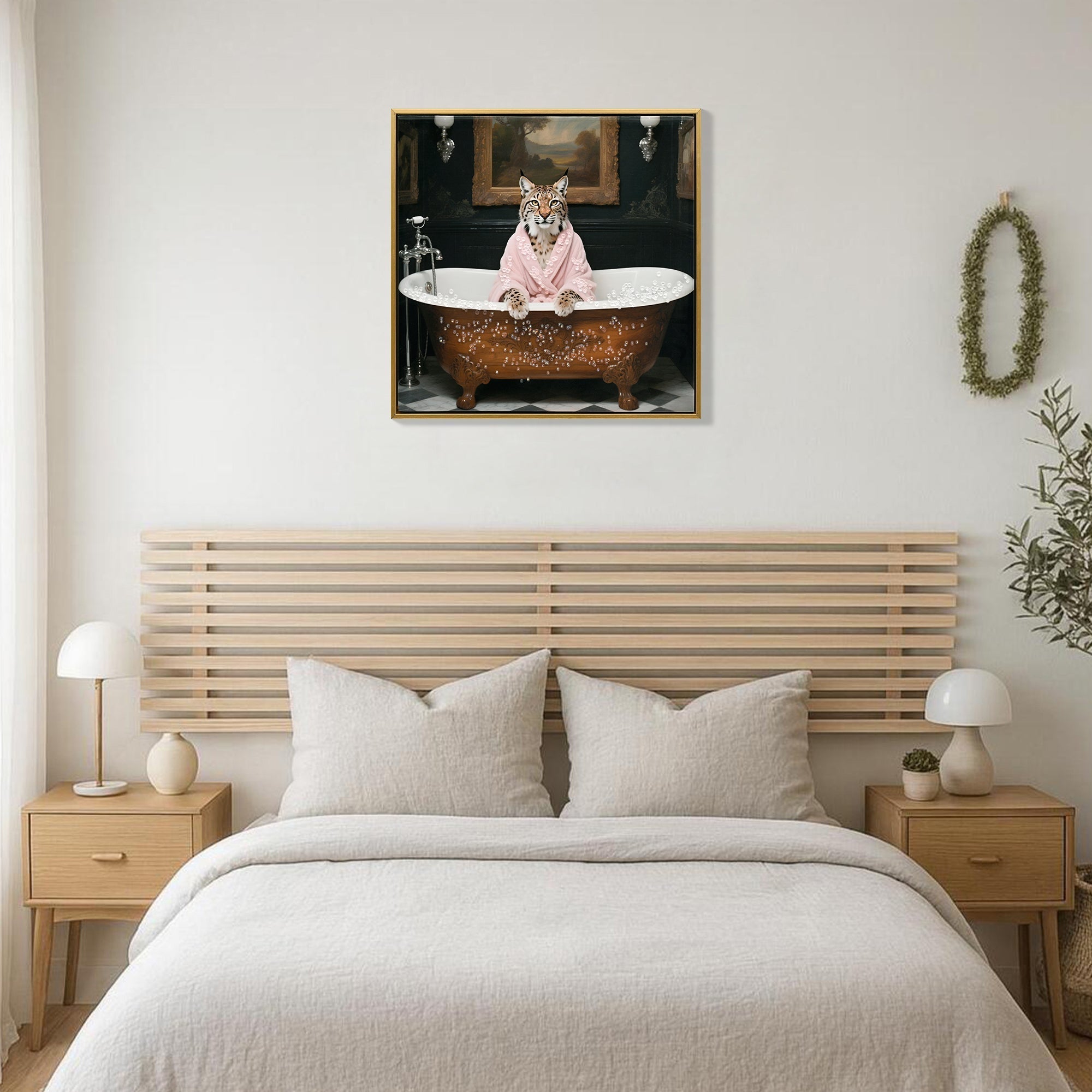 Tiger in Bathtub Wall Art Print Poster