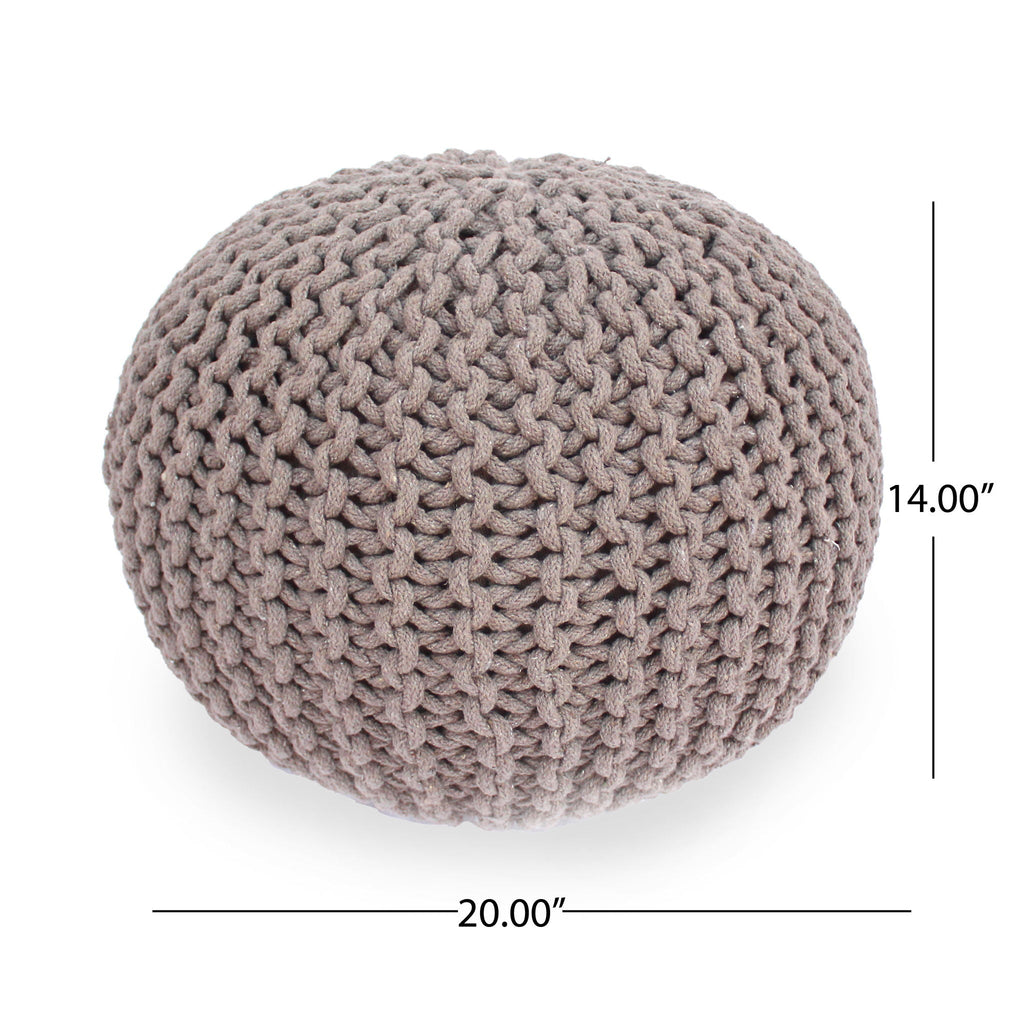 Moro Knitted Round Pouf With Pumpkin Shape