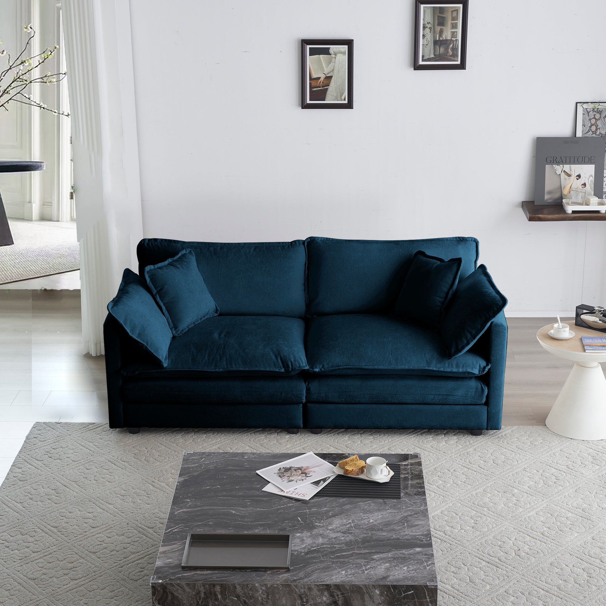 Modern Fabric Loveseat Sofa Couch for Living Room