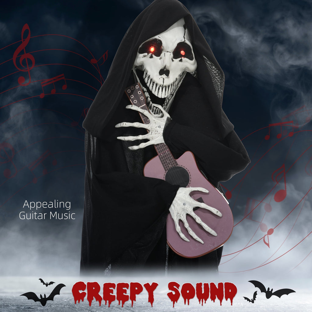 4.3' Animated Grim Reaper Guitarist with Motion and Sound Activation