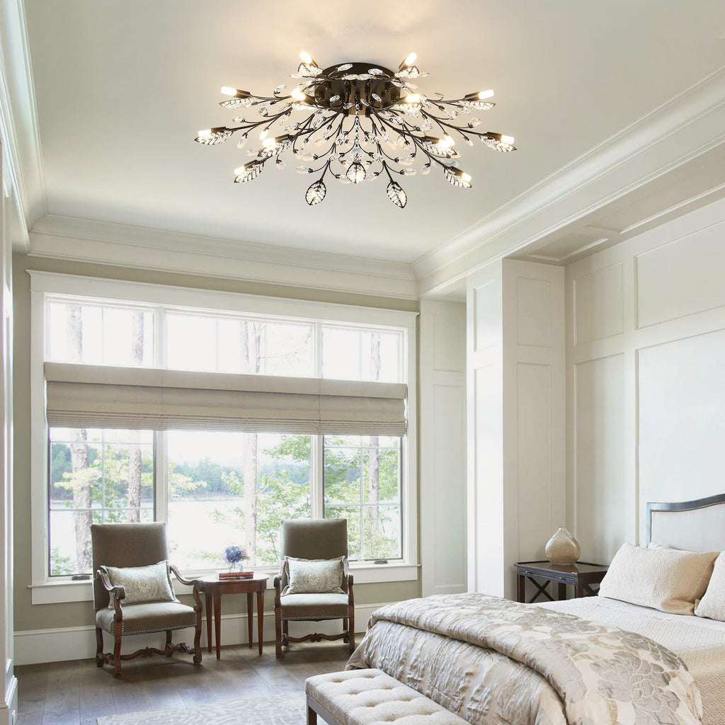 15-Light Chandelier Crystal Ceiling Lamp