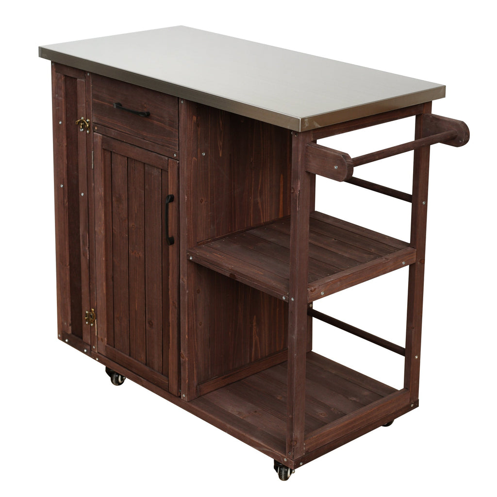 Outdoor Kitchen Island Fir Wood Prep Station