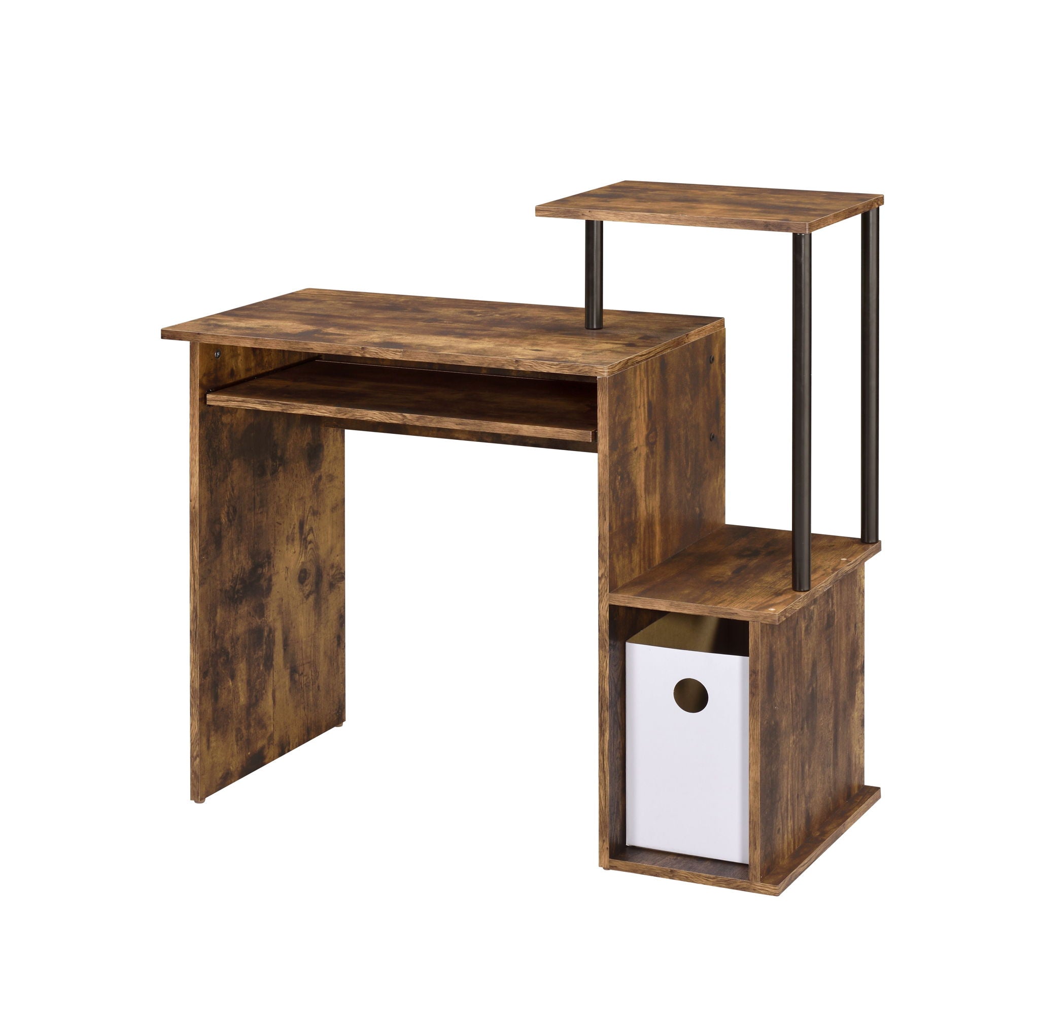 Lyphre Computer Desk - Weathered Oak / Black