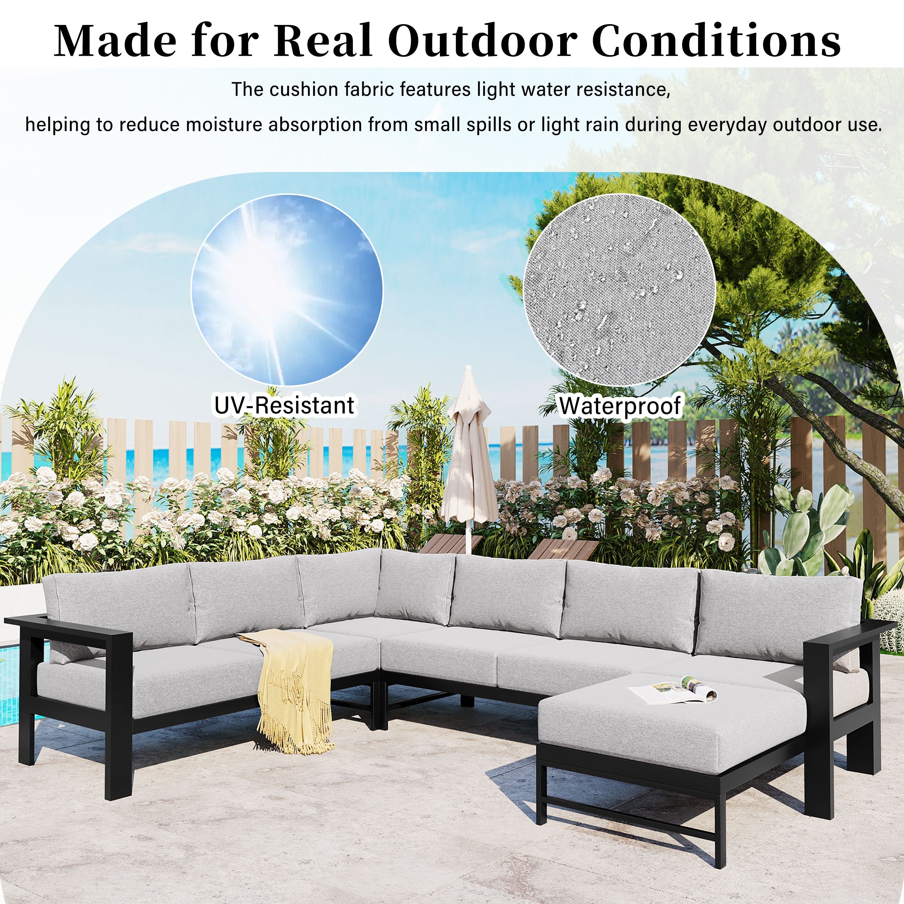 U_Style U-Shaped Outdoor Sectional Sofa Set