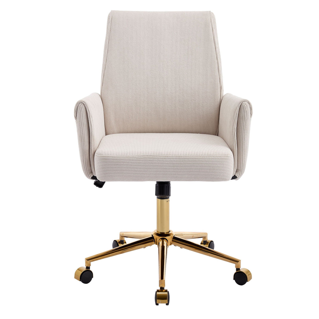 Ergonomic Mid-Back Office Chair With Gold Base