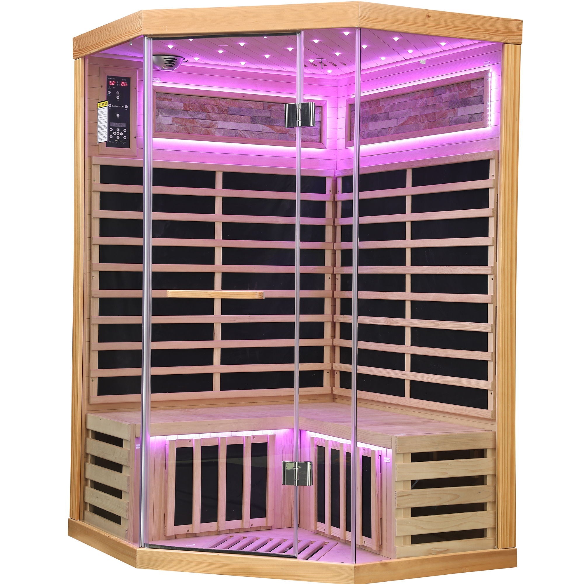 Double Sauna Room With Carbon Heating Plates - White Oak