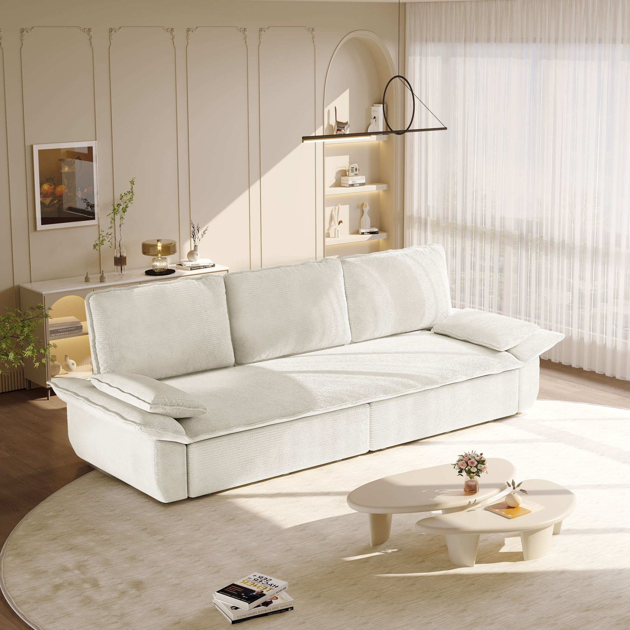 King Size Pull Out Sofa Bed, 3 In 1 Convertible Multifunctional