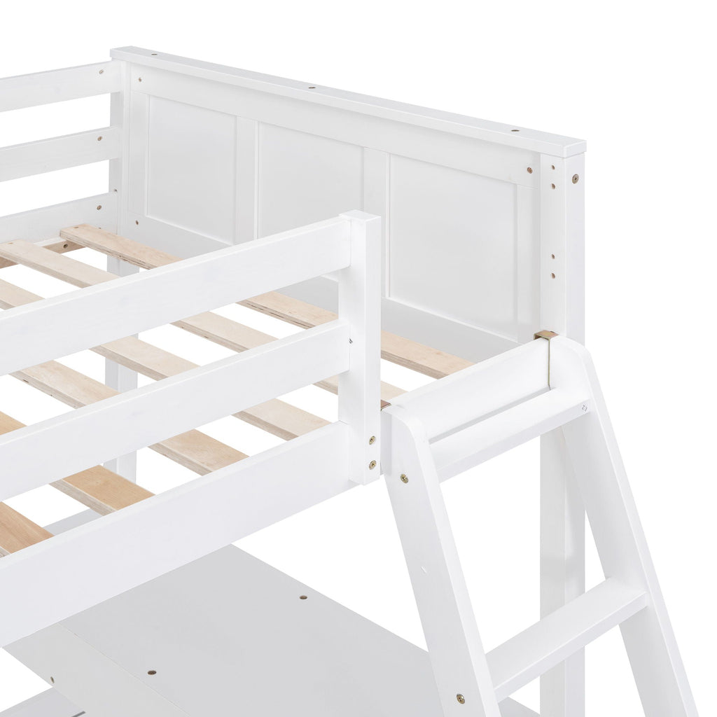 Full Over Full Bunk Bed With Desk