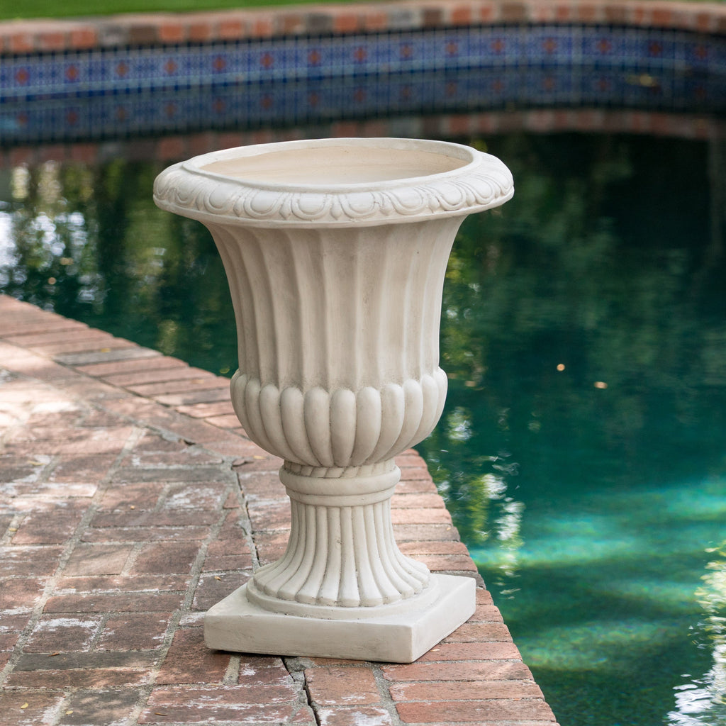 26.5" H Classic Antique White Italian Urn Planter