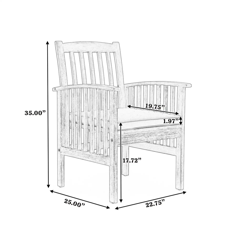 Casa Acacia Dining Chair Set With Cushions
