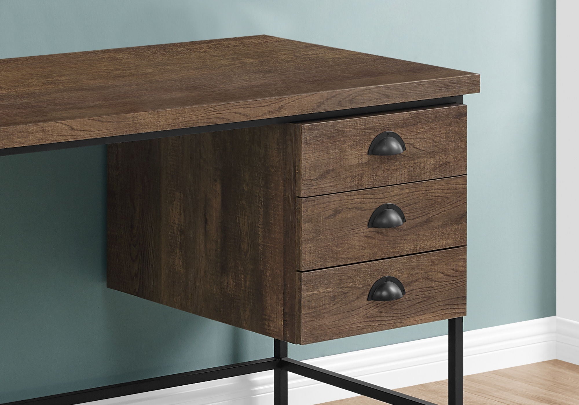 Computer Desk For Home Office, Laptop, 3 Storage Drawers, Contemporary & Modern