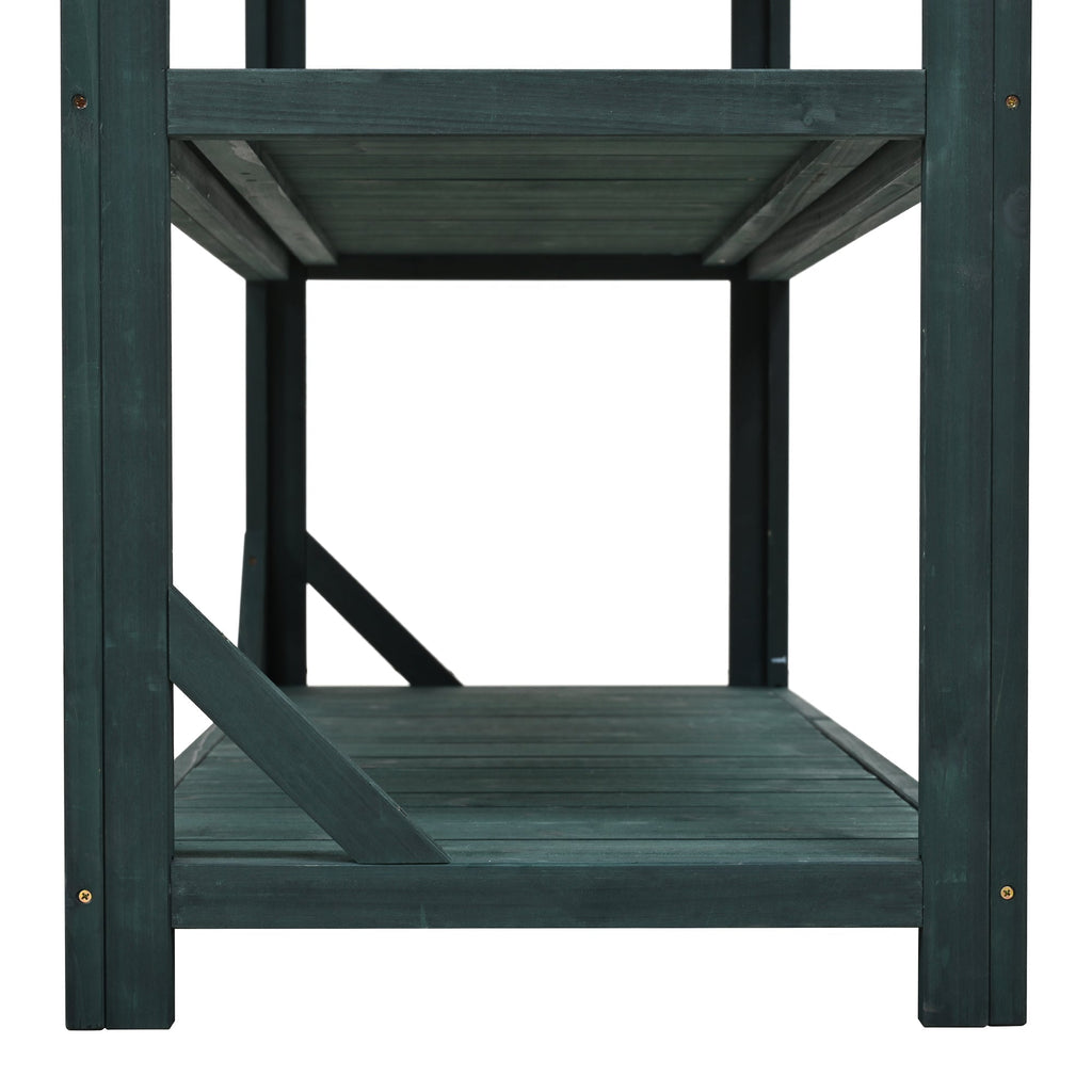 TOPMAX 65" Large Wooden Farmhouse Rustic Outdoor Potting Bench Table