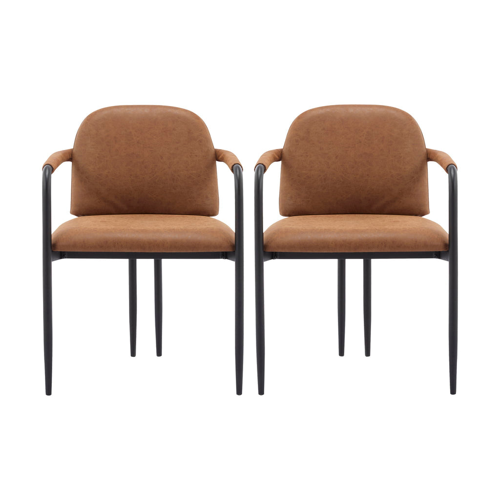 Modern Dining Chair Set With Durable Iron Frame and Comfortable Fabric Upholstery