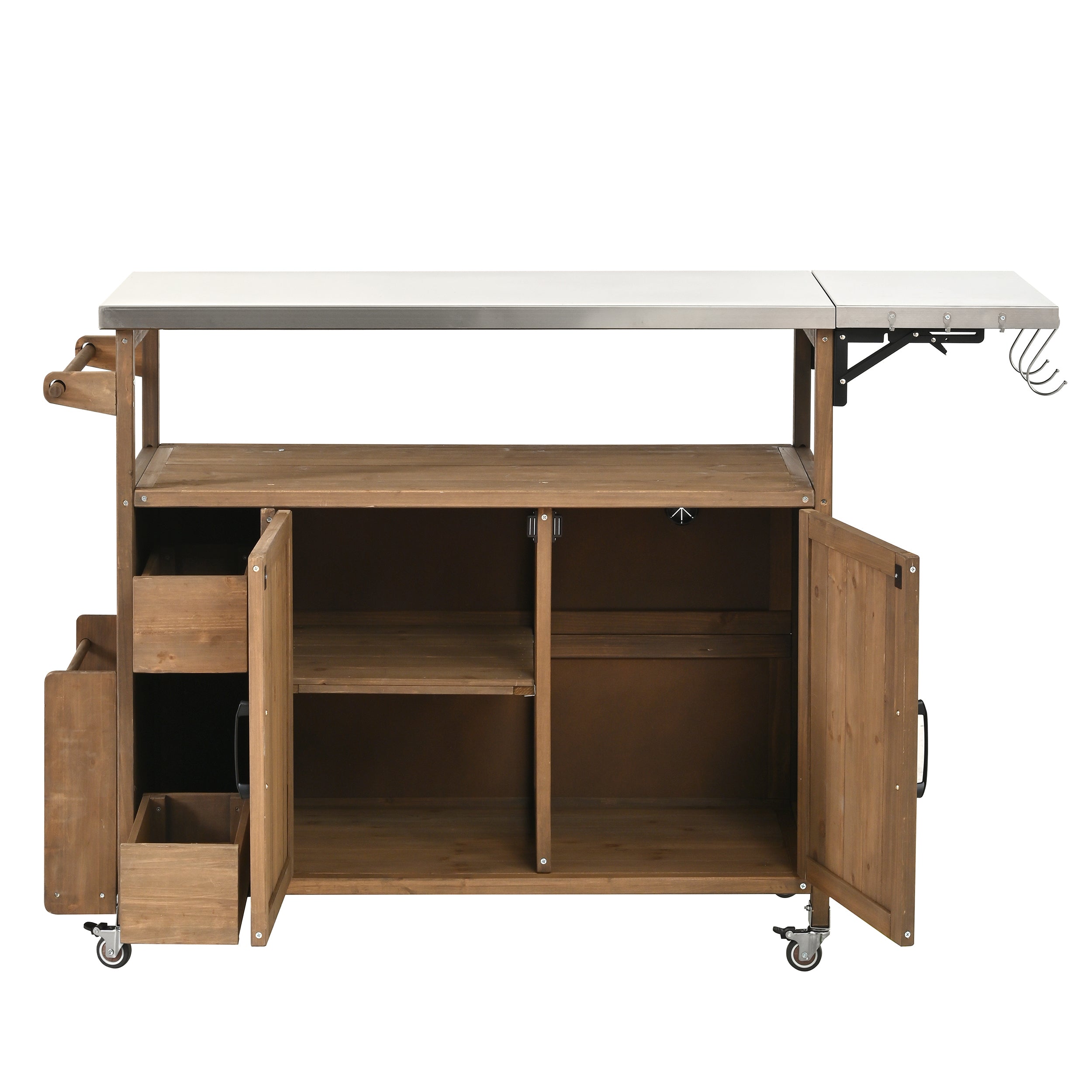 54.33' Farmhouse Rolling Outdoor Kitchen Cart